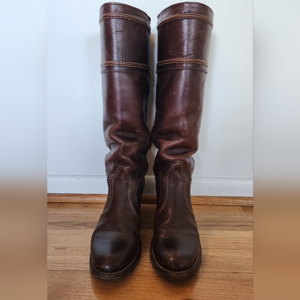 Frye Jane 7.5 Brown Leather Knee-High Boots